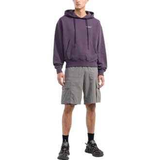 Off-White Men’ s FW22 Character Pattern Slogan Printing Purple