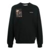 Off-White Men’ s FW22 Character Printing Round Neck Long Sleeves Loose Fit Black