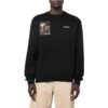 Off-White Men’ s FW22 Character Printing Round Neck Long Sleeves Loose Fit Black