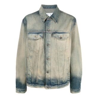 Off-White Men’ s FW22 Distress Denim Version Gray Jacket Off-White Men’ s FW22 Distress Denim Version Gray Jacket