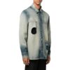 Off-White Men’ s FW22 Hollow Out Single Breasted Jacket Denim Ordinary Version Blue Gray