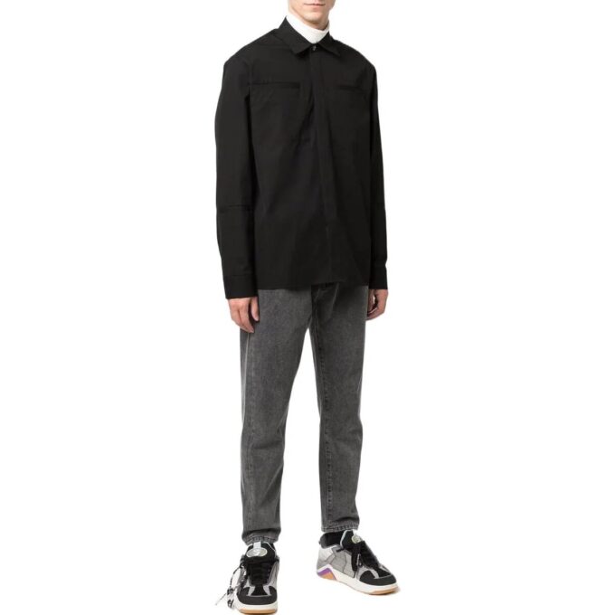 Off-White Men’ s FW22 Logo Embroidered Long Sleeves Jacket Black