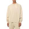 Off-White Men’ s FW22 Logo Embroidered Stripe Round Neck Long Sleeves Beige