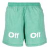 Off-White Men’ s FW22 Logo Printing Casual Shorts Version Green