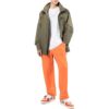Off-White Men’ s FW22 Logo Printing Mid-Length Trench Coat Jacket Green