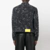 Off-White Men’ s FW22 Paint Splash Effect Single Breasted Jacket Denim Black