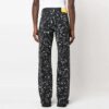 Off-White Men’ s FW22 Paint Splash Effect Straight Casual Pants/Trousers Version Black