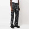 Off-White Men’ s FW22 Paint Splash Effect Straight Casual Pants/Trousers Version Black
