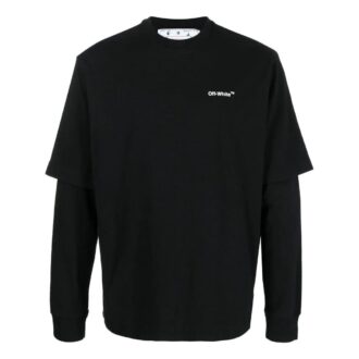 Off-White Men’ s FW22 Painting Printing Casual Long Sleeves Loose Fit Black T-Shirt Off-White Men’ s FW22 Painting Printing Casual Long Sleeves Loose Fit Black T-Shirt