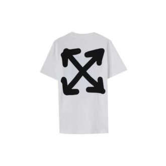 Off-White Men’ s FW22 Pattern Printing Round Neck Pullover Short Sleeve Version White T-Shirt Off-White Men’ s FW22 Pattern Printing Round Neck Pullover Short Sleeve Version White T-Shirt
