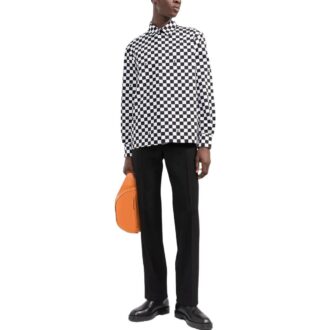 Off-White Men’ s FW22 Plaid Long Sleeves Version Black White Shirt Off-White Men’ s FW22 Plaid Long Sleeves Version Black White Shirt