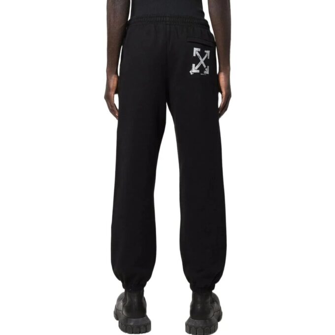 Off-White Men’ s FW22 Rear Logo Printing Casual Bundle Feet Sports Pants/Trousers/Joggers Version Black