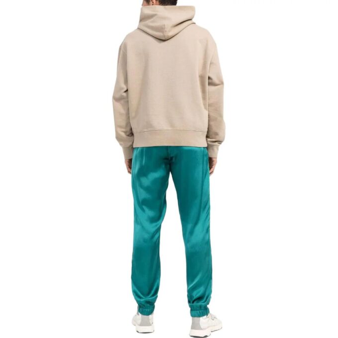 Off-White Men’ s FW22 Satin Elastic Waistband Bundle Feet Sports Pants/Trousers/Joggers Version Green