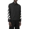 Off-White Men’ s FW22 Sleeve Side Stripe Design Lapel Zipper Jacket Black