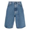Off-White Men’ s FW22 Solid Color Arrow Pattern Denim Shorts Blue