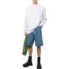 Off-White Men’ s FW22 Solid Color Arrow Pattern Denim Shorts Blue