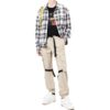 Off-White Men’ s FW22 Solid Color Big Pocket Lacing Casual Pants/Trousers Version Beige
