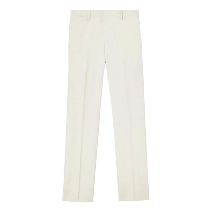 Off-White Men’ s FW22 Solid Color Buckle Belt Straight Casual Pants/Trousers White