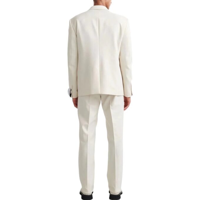 Off-White Men’ s FW22 Solid Color Buckle Belt Straight Casual Pants/Trousers White