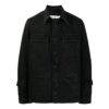 Off-White Men’ s FW22 Solid Color Casual Long Sleeves Denim Black Shirt