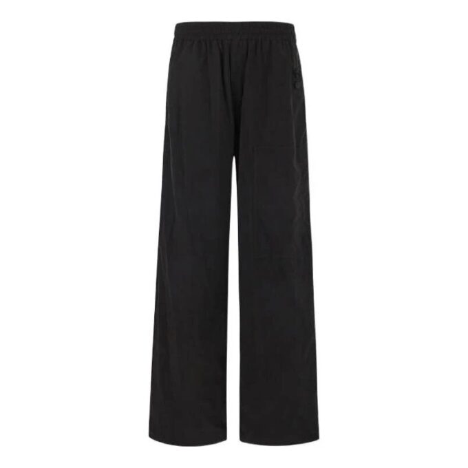 Off-White Men’ s FW22 Solid Color Elastic Waistband Straight-Leg Casual Pants/Trousers Loose Fit Black