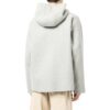 Off-White Men’ s FW22 Solid Color Half Zipper Hooded Wool Sweater Gray