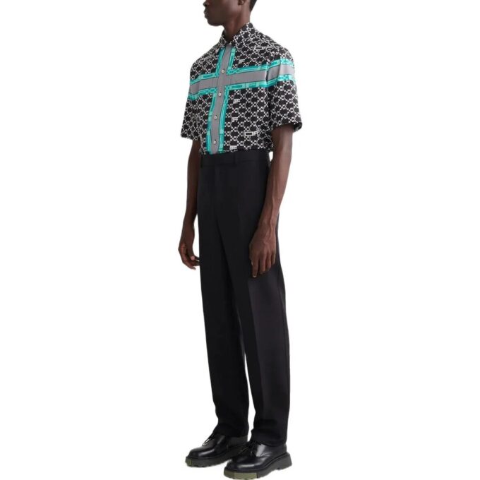 Off-White Men’ s FW22 Solid Color High Waist Straight Casual Pants/Trousers Version Black