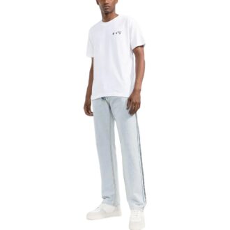 Off-White Men’ s FW22 Solid Color Logo Alphabet Printing Round Neck Short Sleeve White T-Shirt Off-White Men’ s FW22 Solid Color Logo Alphabet Printing Round Neck Short Sleeve White T-Shirt