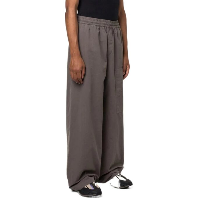 Off-White Men’ s FW22 Solid Color Logo Embroidered Casual Pants/Trousers Loose Fit Gray