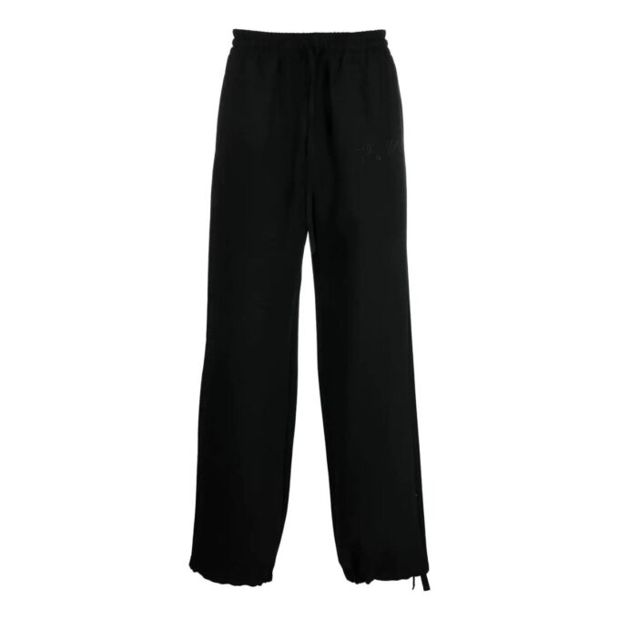 Off-White Men’ s FW22 Solid Color Logo Embroidered Straight Sports Pants/Trousers/Joggers Loose Fit Black