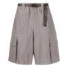 Off-White Men’ s FW22 Solid Color Multiple Pockets Belt Casual Shorts Gray
