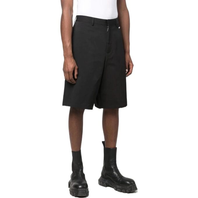 Off-White Men’ s FW22 Solid Color Pattern Printing Straight Shorts Black