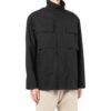 Off-White Men’ s FW22 Solid Color Pocket Zipper Back Printing Black Jacket
