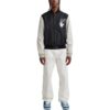 Off-White Men’ s FW22 Splicing Alphabet Logo Printing Long Sleeves Version Black Jacket