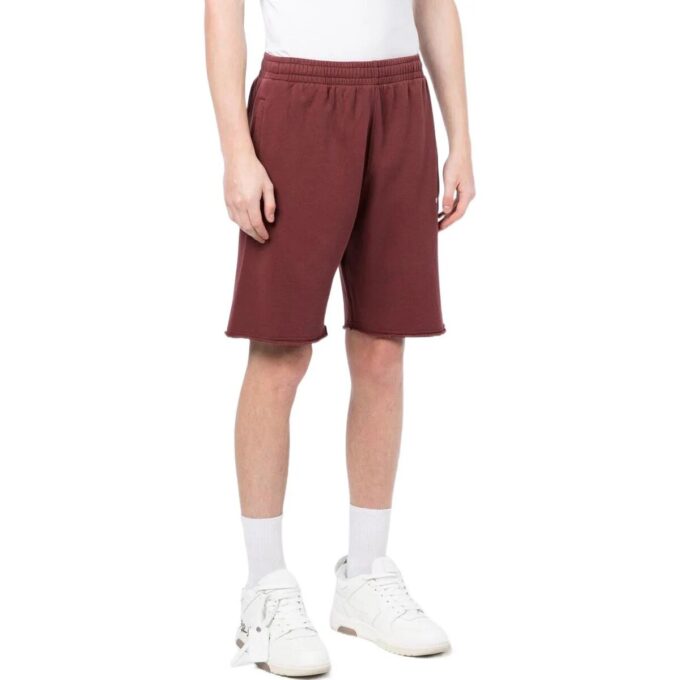 Off-White Men’ s FW22 Stripe Logo Printing Sports Shorts Version Red