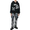 Off-White Men’ s FW22 Tie Dye Pattern Printing 3D Pocket Cargo Casual Pants/Trousers Black