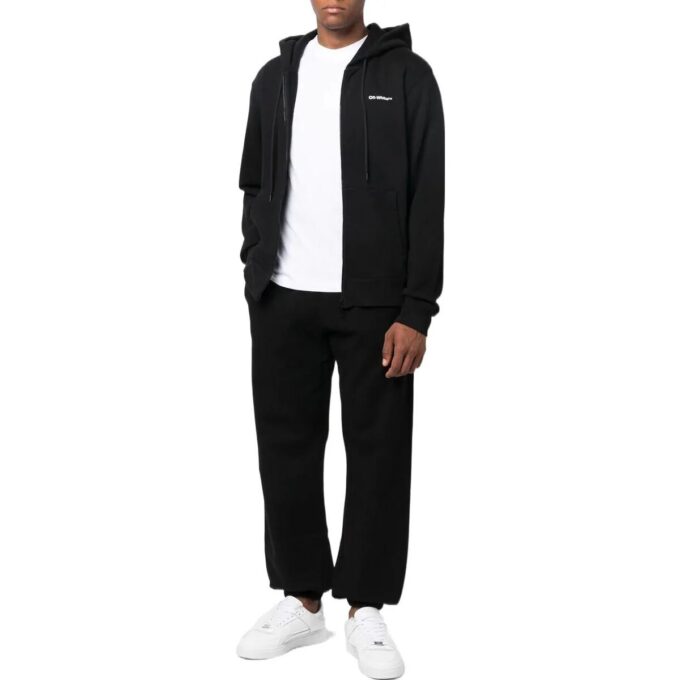 Off-White Men’ s FW22 Twill Logo Printing Zipper Loose Fit Black