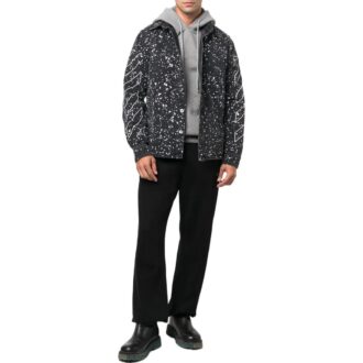 Off-White Men’ s FW22 Twill Printing Single Breasted Long Sleeves Ordinary Version Black Shirt