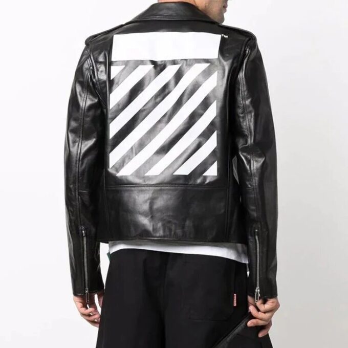 Off-White Men’ s FW22 Twill Printing Zipper Jacket Black