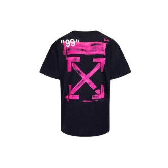 Off-White Men’ s Graffiti Arrow Pattern Short Sleeve Loose Fit Black T-Shirt Off-White Men’ s Graffiti Arrow Pattern Short Sleeve Loose Fit Black T-Shirt