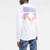 Off-White Men’ s Logo Arrow Pattern Long Sleeves White T-Shirt