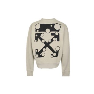 Off-White Men’ s Logo Arrow Printing Round Neck Long Sleeves Khaki Off-White Men’ s Logo Arrow Printing Round Neck Long Sleeves Khaki
