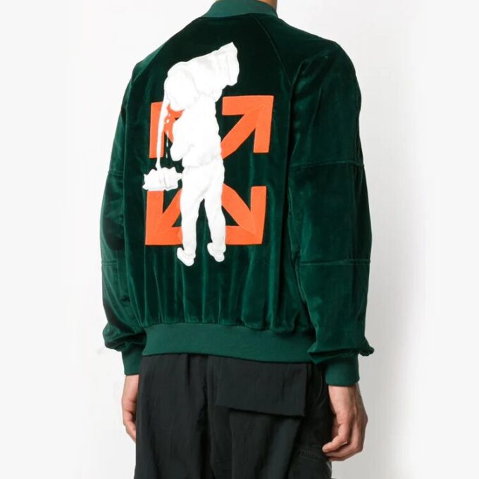 Off-White Men’ s logo Aviator Green Jacket