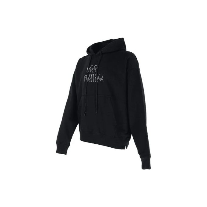 Off-White Men’ s Logo Embroidered Arrow Long Sleeves Black