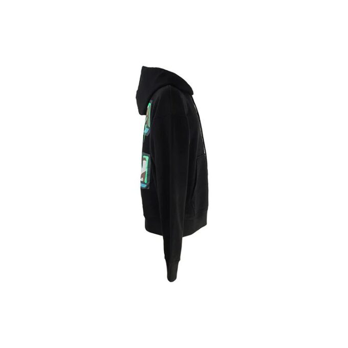 Off-White Men’ s Logo Embroidered Arrow Long Sleeves Black