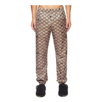 Off-White Men’ s Logo Full Print Elastic Waistband Casual Pants/Trousers Autumn Beige Off-White Men’ s Logo Full Print Elastic Waistband Casual Pants/Trousers Autumn Beige