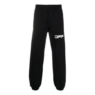 Off-White Men’ s Logo Pattern Printing Bundle Feet Sports Pants/Trousers/Joggers Black Off-White Men’ s Logo Pattern Printing Bundle Feet Sports Pants/Trousers/Joggers Black