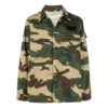 Off-White Men’ s Logo Printing Lapel Camouflage Jacket Loose Fit Green