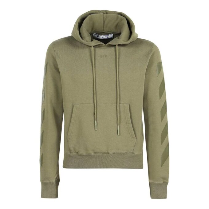 Off-White Men’ s Logo Printing Pullover Green