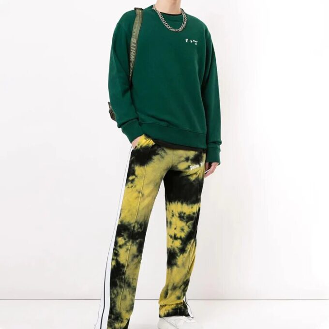 Off-White Men’ s Logo Printing Pullover Green